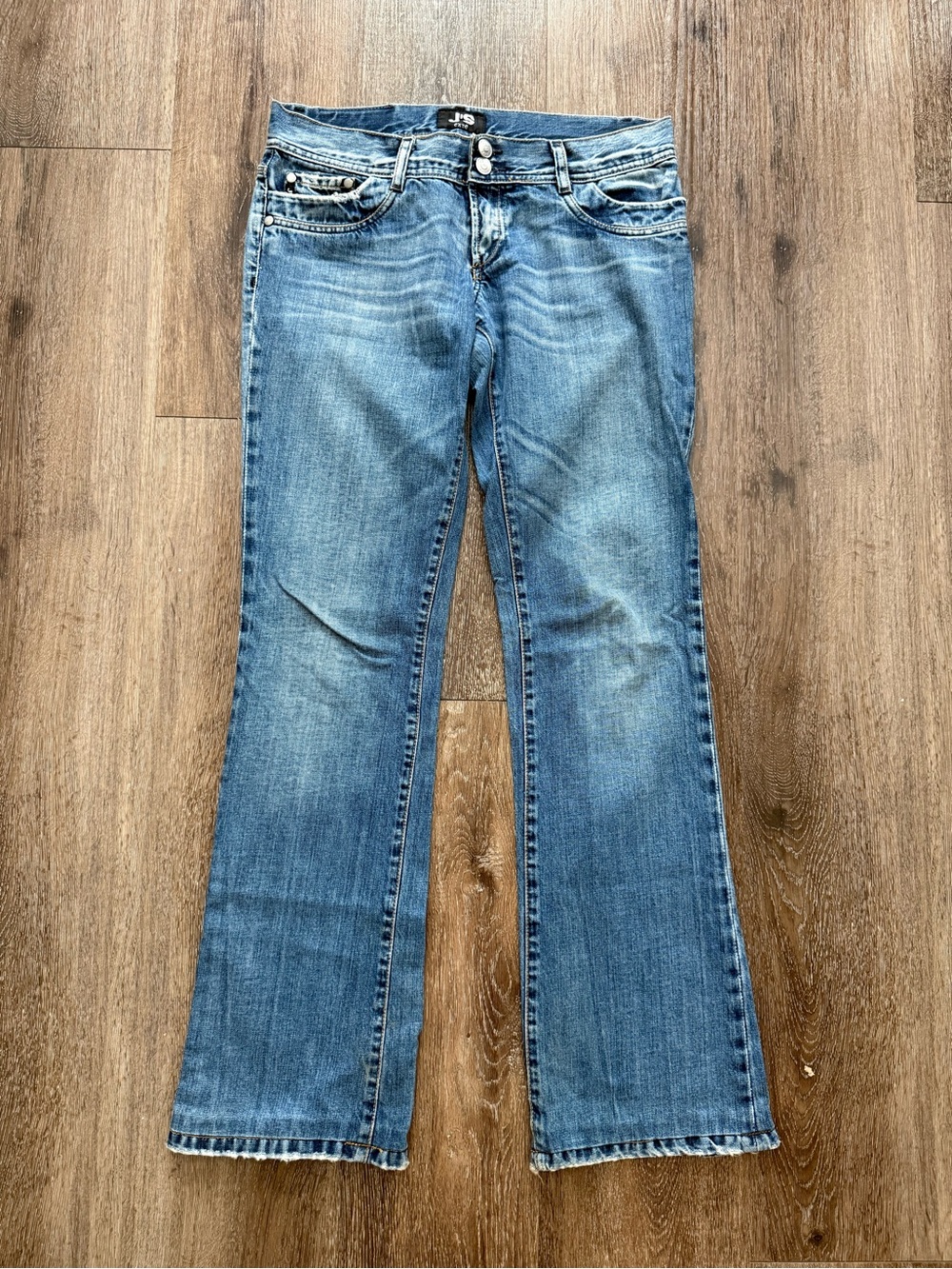 Light Blue Flare Jeans with Subtle Whiskering - Brand: J.B.S.
